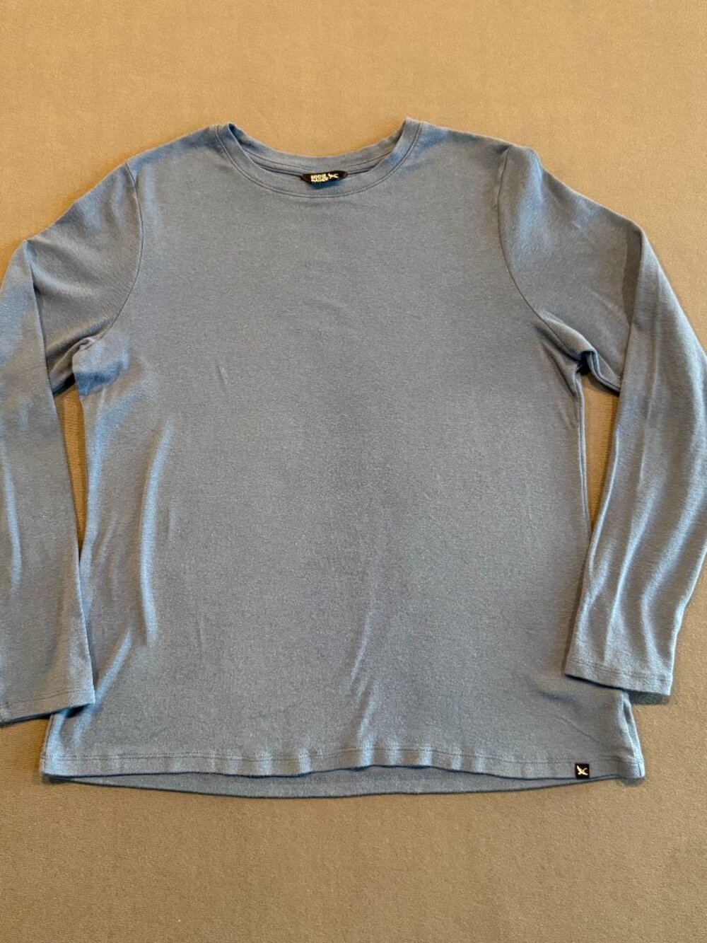 Eddie Bauer Women's L Blue Cotton Modal Long Sleeve Crewneck Tee Minimalist